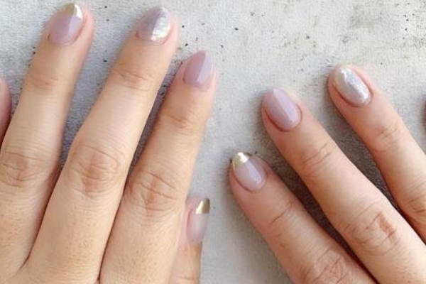 lavender nail designs Sheer colour x mirror French