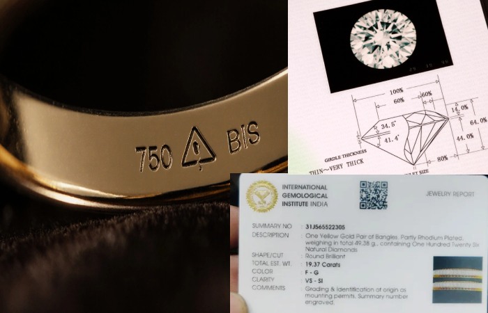 BIS hallmark on CaratLane gold jewelry