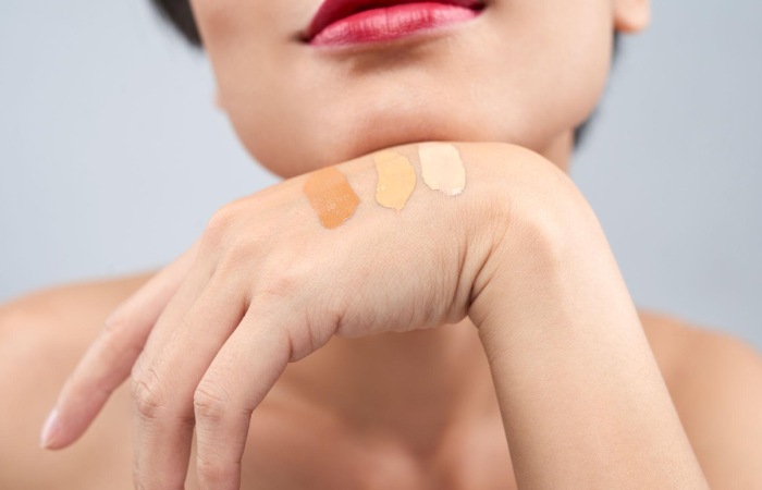 Kay Beauty foundation shade swatches on Indian skin tones